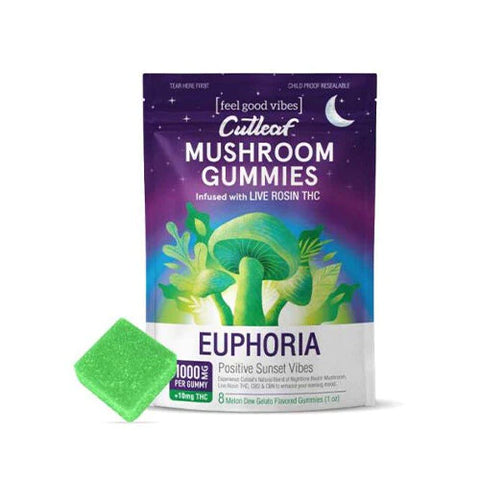 Cutleaf Mushroom Gummies Euphoria Blend 1000mg 8ct