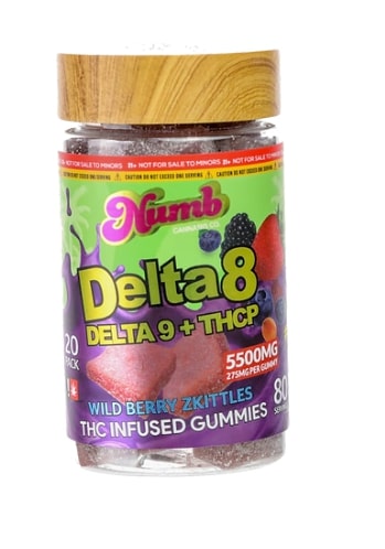 Numb Delta 8 + Delta 9 + THCP 5500mg Gummies 20ct/Pack | 1Pack