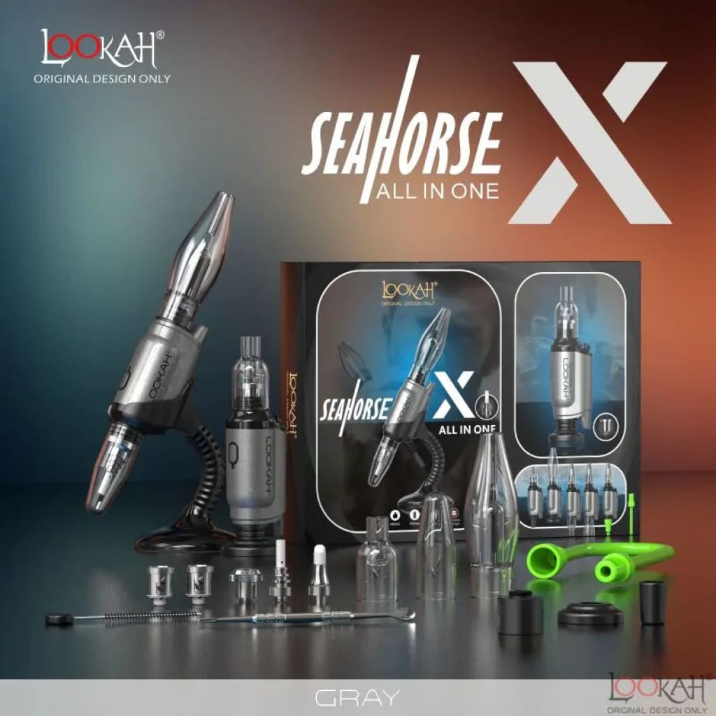 Lookah Seahorse X All in One Wax Vaporizer Grey Concentrate Vaporizers 6973199594718