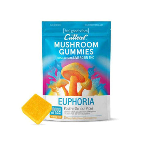 Cutleaf Mushroom Gummies Euphoria Blend 1000mg 8ct