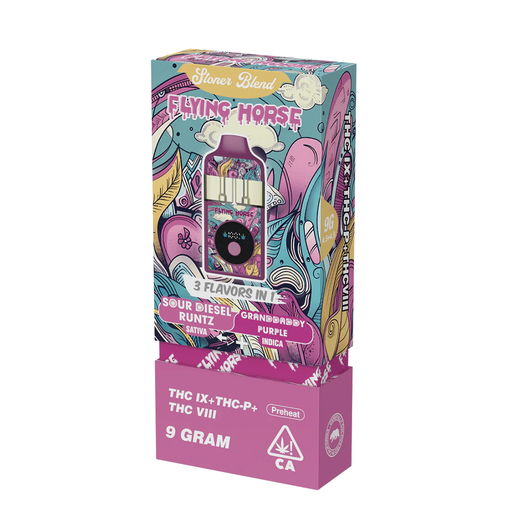 Flying Horse Stoner Blend 9gram Disposable | 1 Ct (THC IX+THC P+THC VIII)