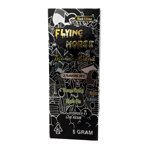 FLYING HORSE STONER BLEND - BLACK EDITION - THC+HYDROXY-11 LIVE RESIN - 3 FLAVORS IN 1 - 5 GRAM DISPOSABLE 1 Ct