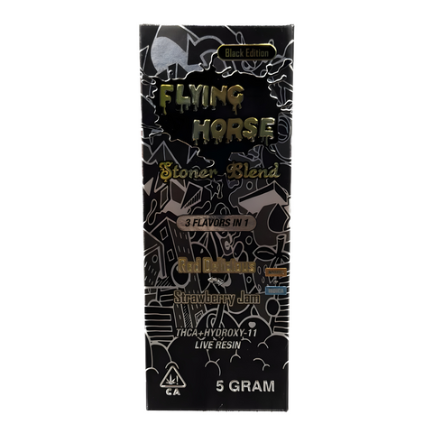 FLYING HORSE STONER BLEND - BLACK EDITION - THC+HYDROXY-11 LIVE RESIN - 3 FLAVORS IN 1 - 5 GRAM DISPOSABLE 1 Ct