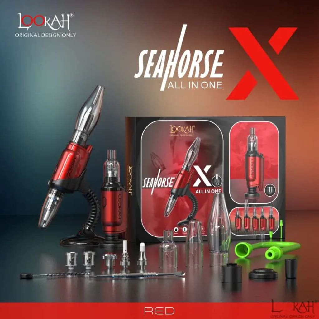 Lookah Seahorse X All in One Wax Vaporizer Red Concentrate Vaporizers 6973199594671