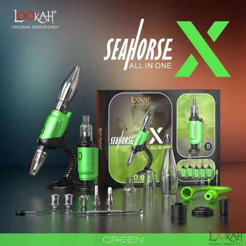 Lookah Seahorse X All in One Wax Vaporizer Green Concentrate Vaporizers 6973199594657