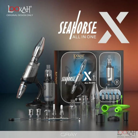Lookah Seahorse X All in One Wax Vaporizer Grey Concentrate Vaporizers 6973199594718